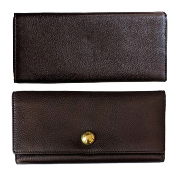 Osgoode Marley Leather Women's Long Wallet with Brass Snap New - Picture 5 of 13
